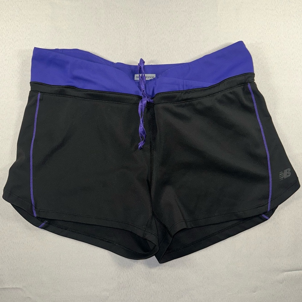 New Balance Lightning Dry Running Shorts Women’s Size Lg Purple Black 3.5in